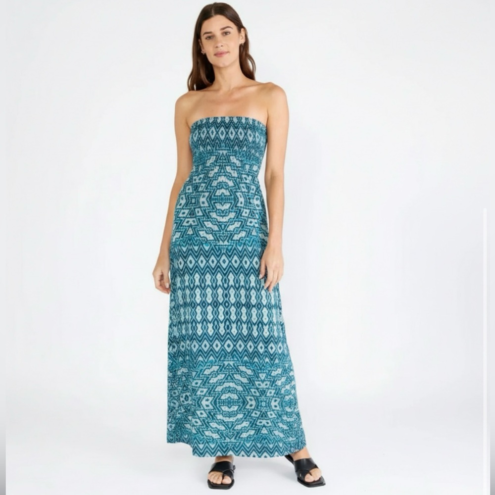 5|48 turq Aztec maxi dress
